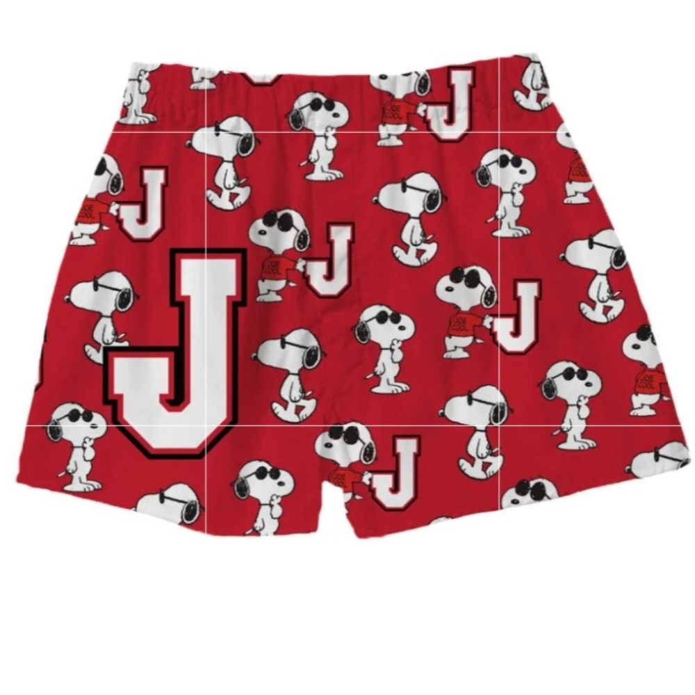 Snoopy Joe Cool Silky Smooth Boxers Red J - Unisex MED or LG BNWT RETIRED!
